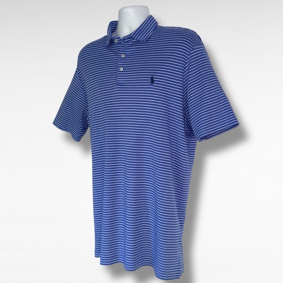 Polo Ralph Lauren Blue White Striped Polo Shirt Men’s XL Classic Fit - Picture 4 of 10